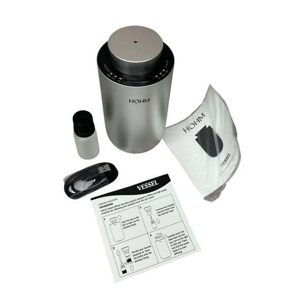 Essential Oil Diffuser by HOHM Portable & Waterless in SILVER NEW (MSRP $100) - Picture 1 of 14